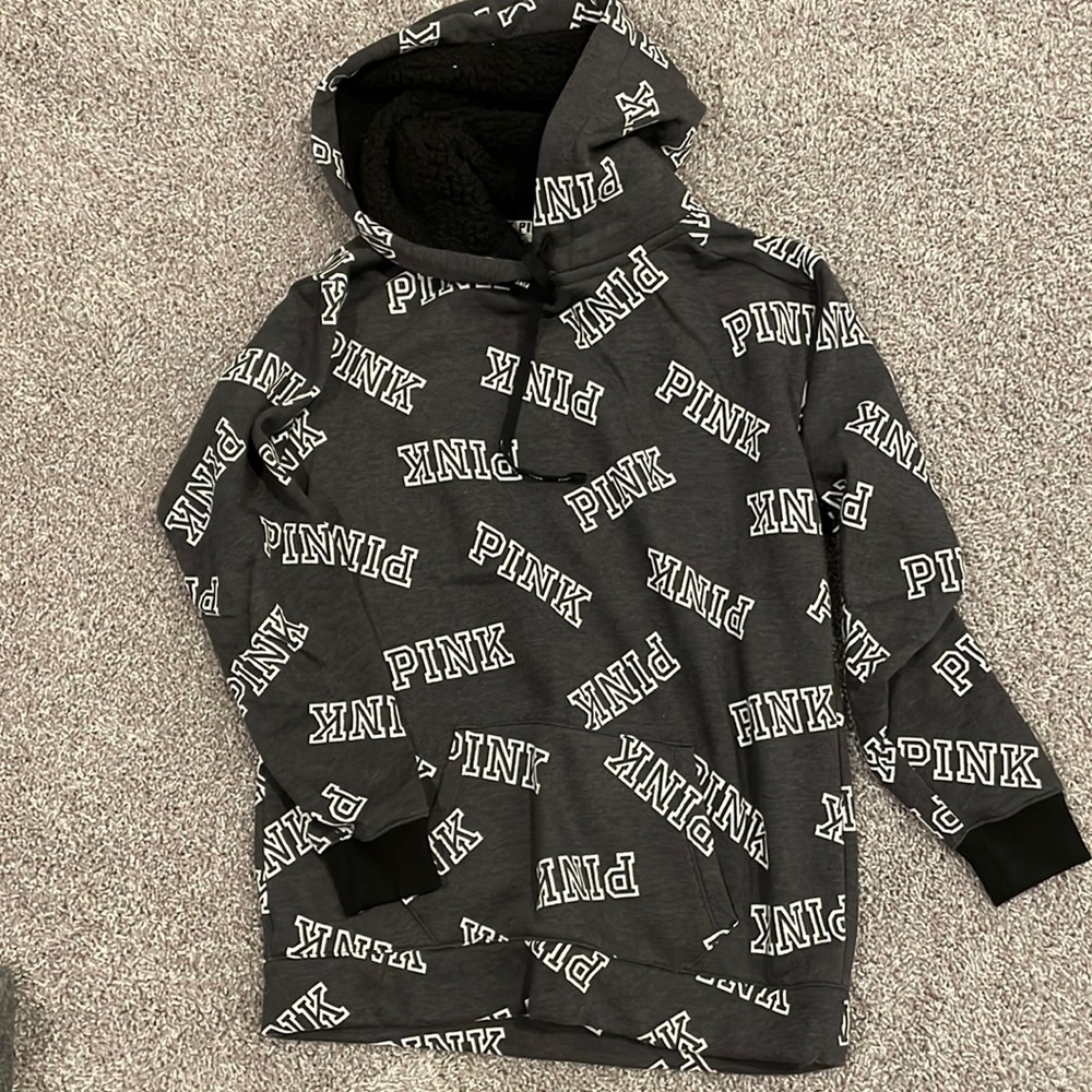 Victoria’s Secret pink fleece hooded sweatshirt